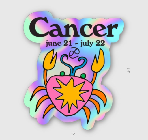 Ash & Chess Horoscope Sticker | Cancer