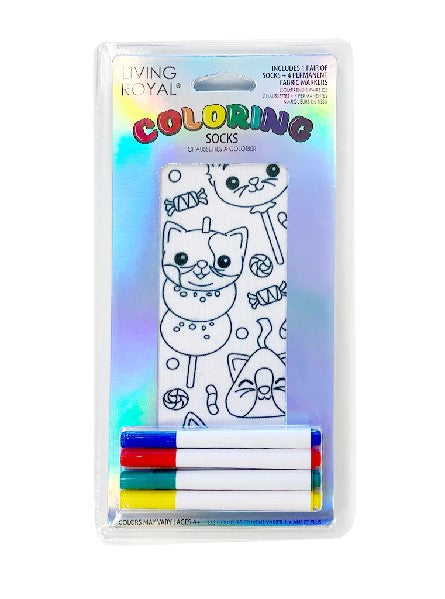 Living Royal Kids Colouring Socks | Candy Cat