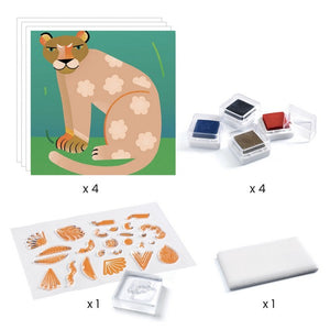 Djeco Clear Stamp Kit | Patterns and Animals
