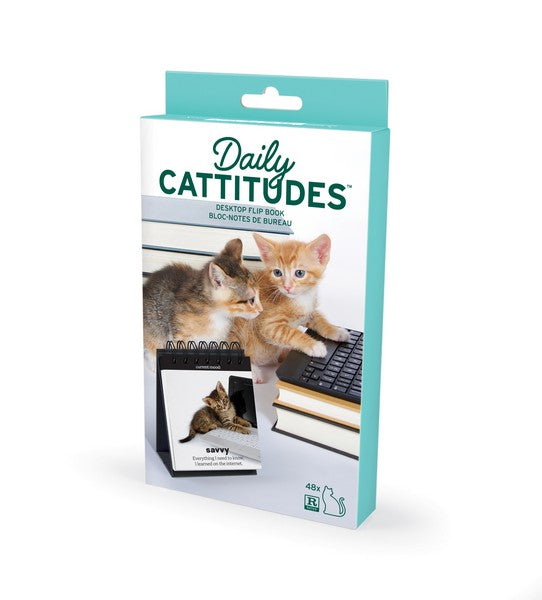 silly desktop flip book with laptop-working cats