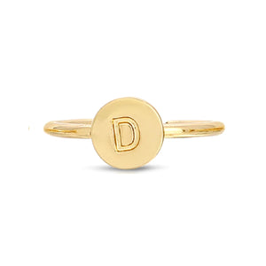 Lucky Feather Initial Signet Ring