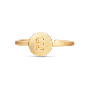 Lucky Feather Initial Signet Ring