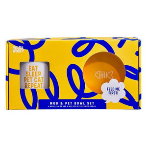 Wild & Woofy Mug + Pet Bowl Set - Cat