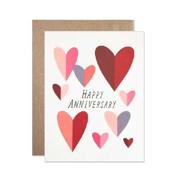 Folded Hearts Anniversary Card