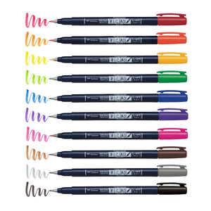 Tombow Fudenosuke Colours Brush Pen Set