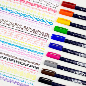 Tombow Fudenosuke Colours Brush Pen Set
