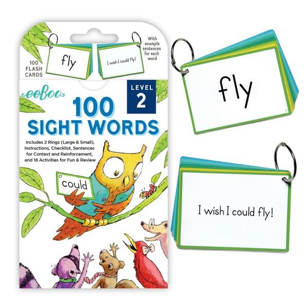 Eeboo Language Flashcards | 100 Sight Words - Level 2