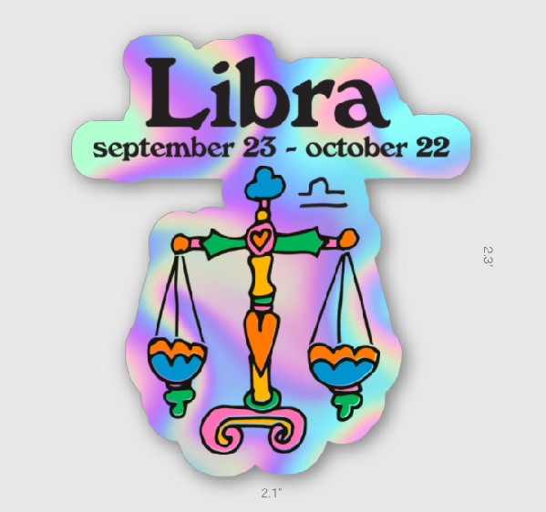 Ash & Chess Horoscope Sticker | Libra