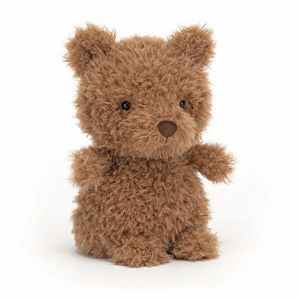 adorably soft plushie of a little brown bear by popular brand Jellycat.