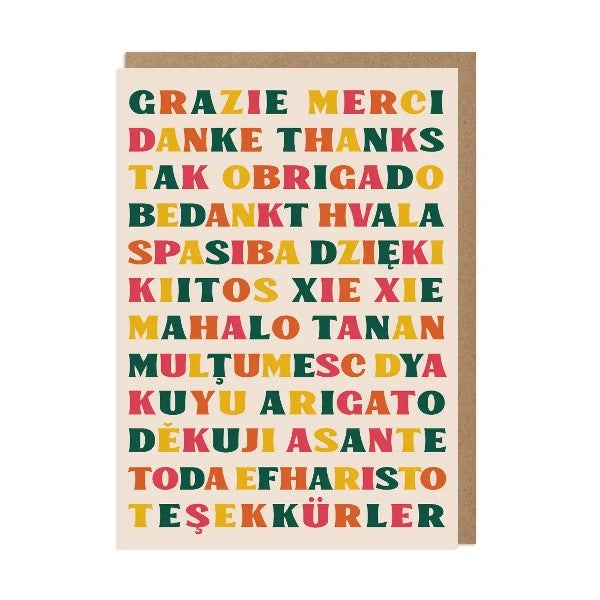 Multi Thanks Thank You Card