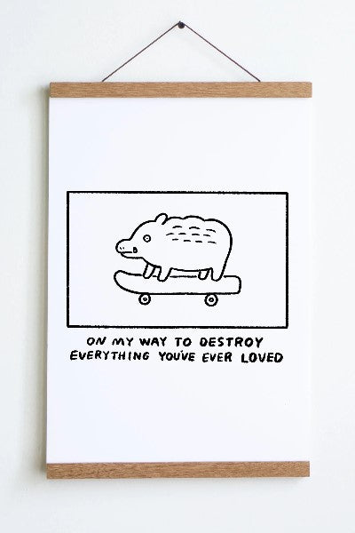 Stay Home Club 12 x 18 Art Print | On My Way Boar