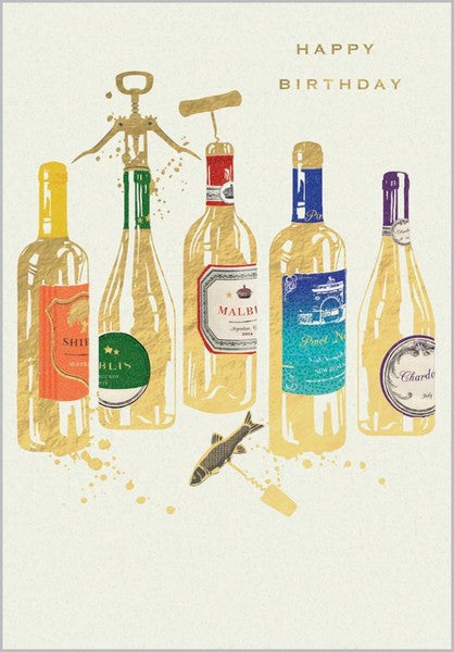 Bottles Of Wine Birthday Card