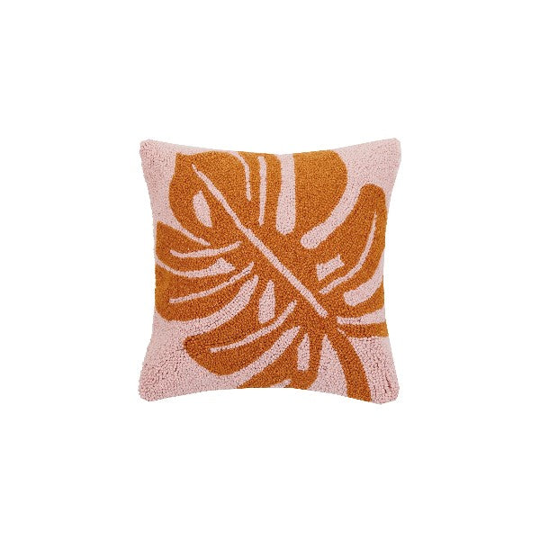 Orange Pink Leaf Hook Pillow