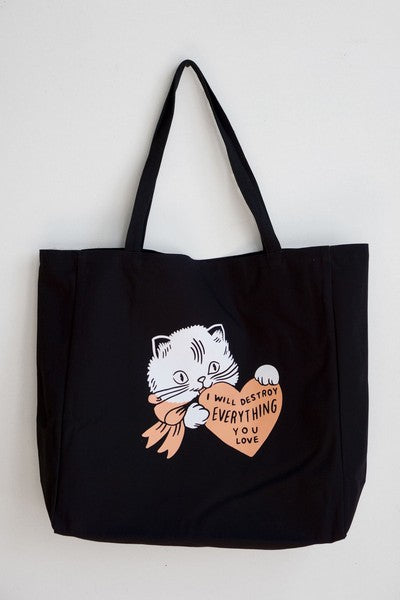 Stay Home Club XL Tote | Destroy Cat