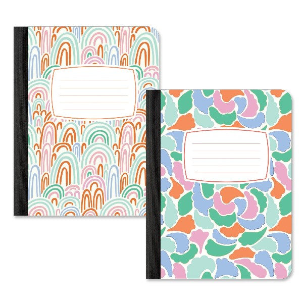Studio Oh Composition Notebook Set Of 2 | Rainbow Abstract