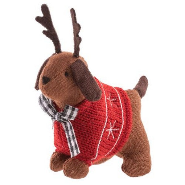 Red Reindeer Dog Christmas Ornament