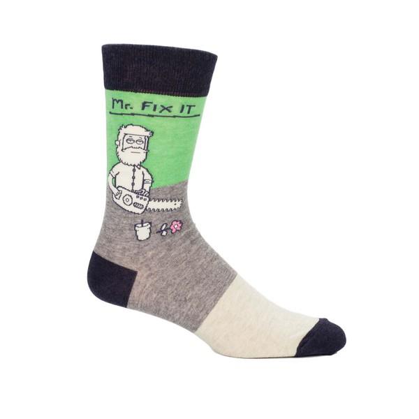 Blue Q Men's Crew Sock Mr. Fix It | The Gifted Type