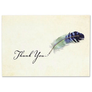 Watercolour Quill Thank You Notecards