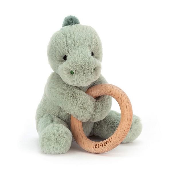 Jellycat Shooshu Dino Wooden Ring Rattle