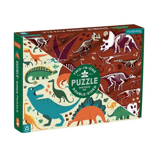 Dinosaur Dig - Double Sided Puzzle 100 Pieces