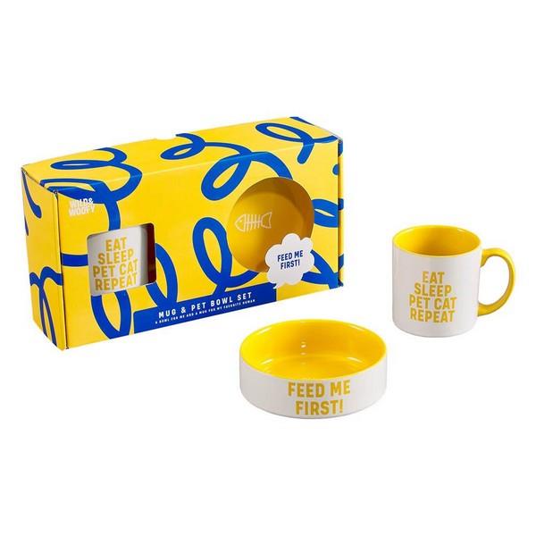 Wild & Woofy Mug + Pet Bowl Set - Cat