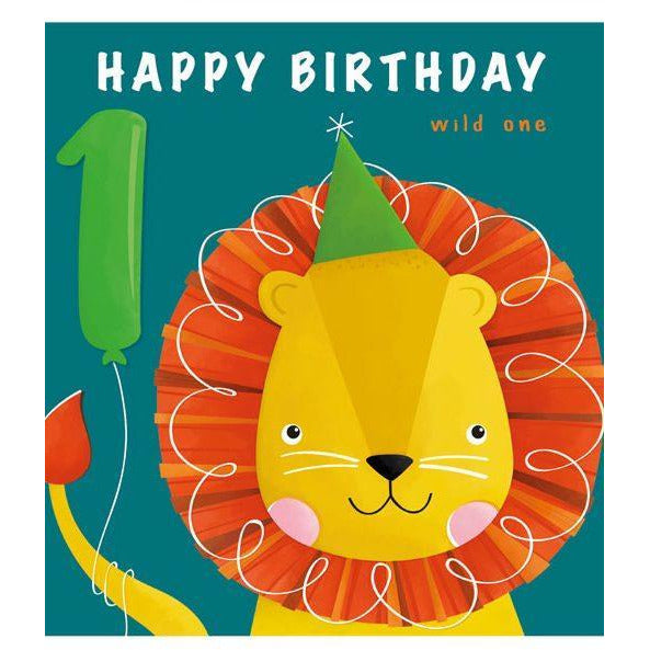 Happy 1st Birthday Lion Card