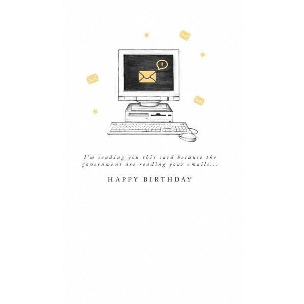 Government Reading Emails Birthday Card