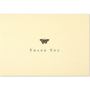 Gold Butterfly Thank You Notecards