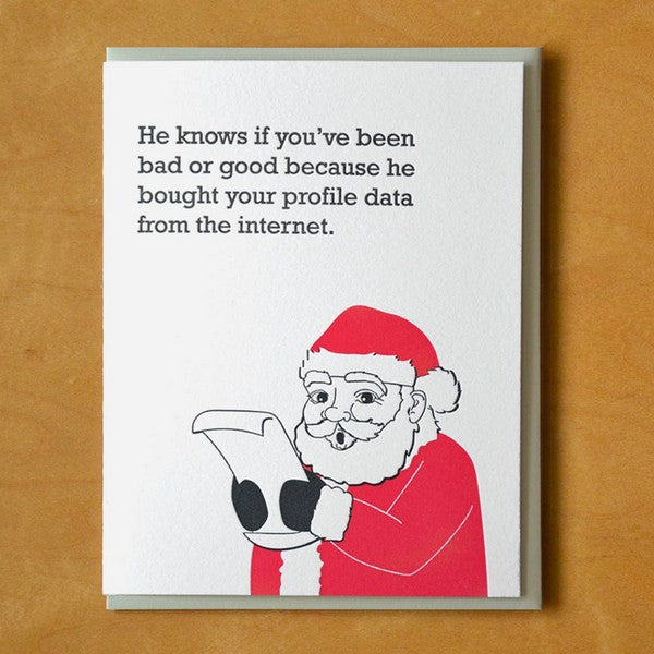 Santa Bought Your Data Funny Holiday Card