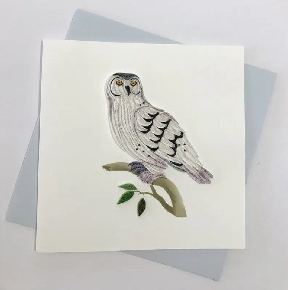Snow Owl Quilling Blank Art Card