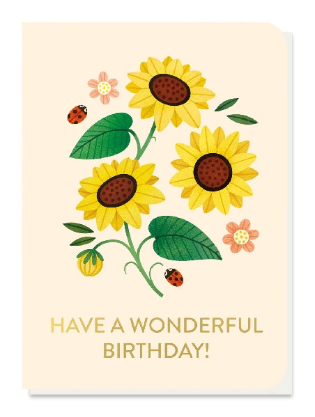 Wonderful Sunflower Birthday Card