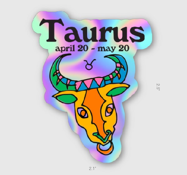 Ash & Chess Horoscope Sticker | Taurus